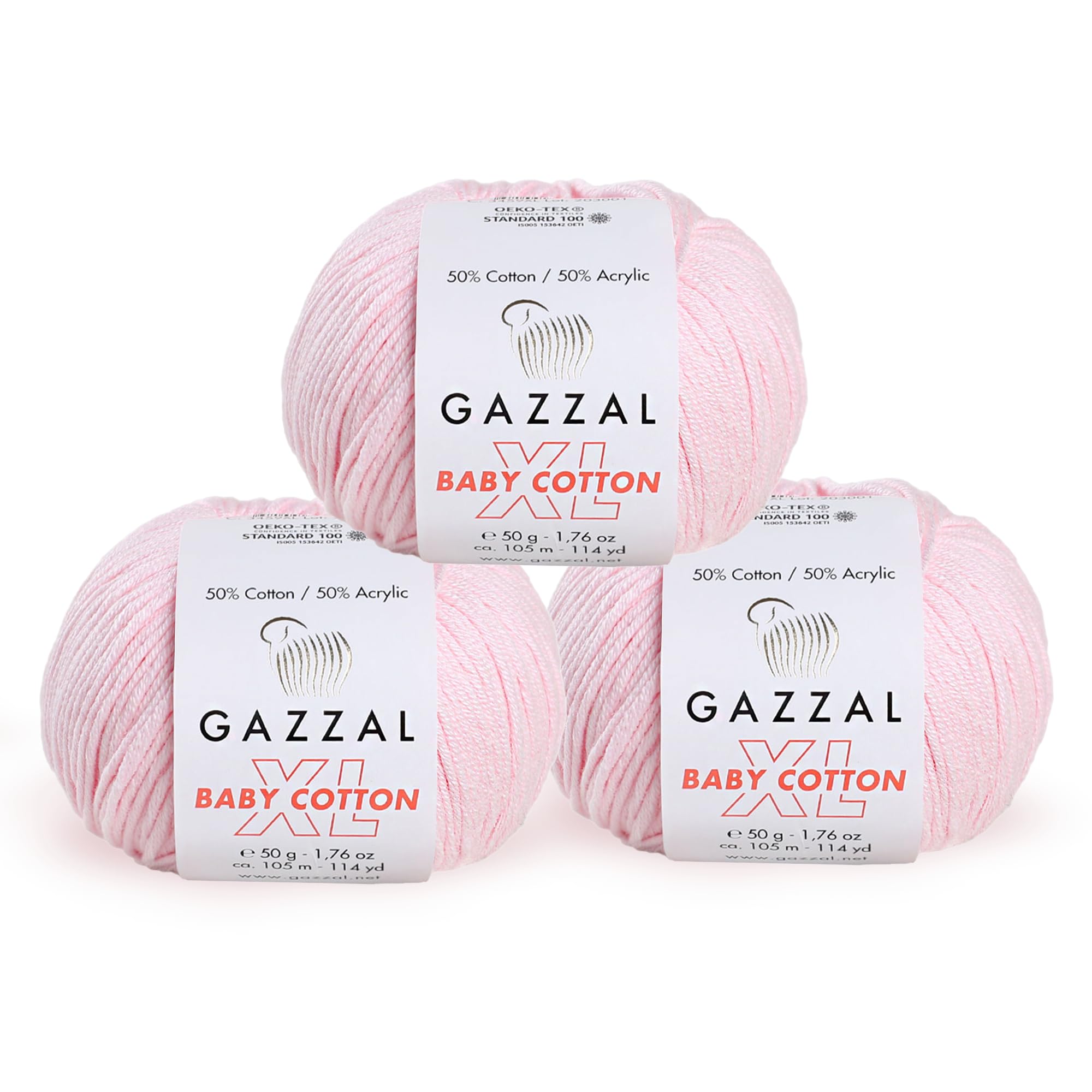 Amazon.co.jp: Gazzal ベビーコットン 各1.76オンス (50g) / 150ヤード